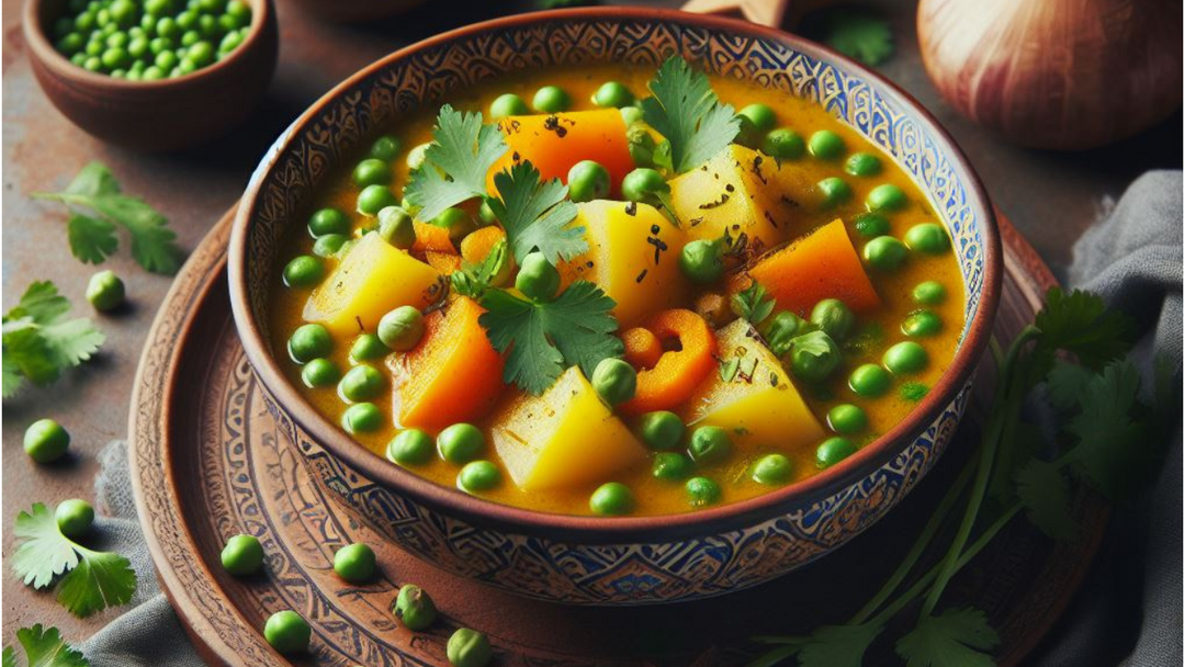 Indische Kartoffel-Erbsen-Suppe